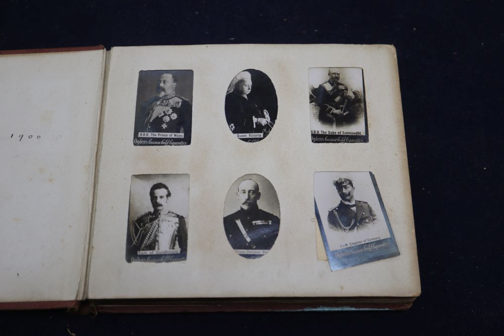 An Ogdens Photo Album, containing mixed sets/part sets of Guinea Gold cigarette cards,